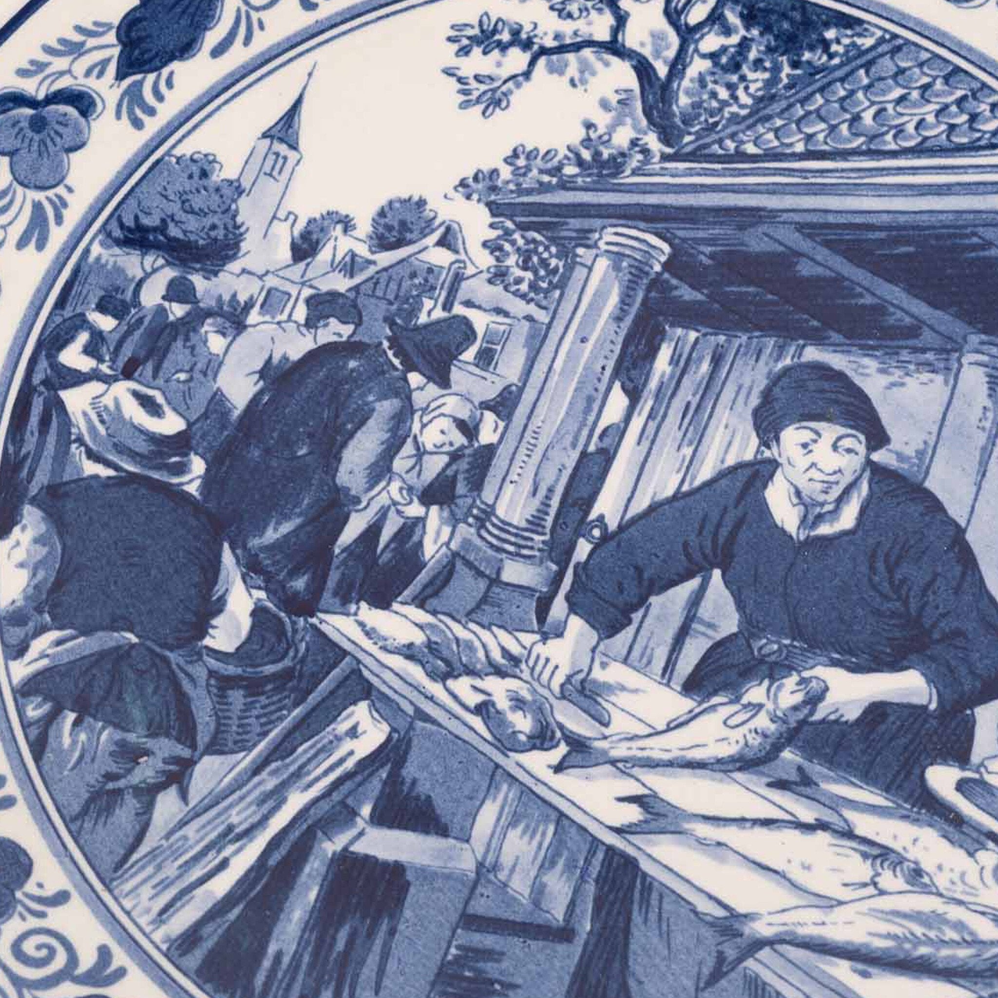 Twee delftsblauwe wandborden, 20e eeuw-zoom-5