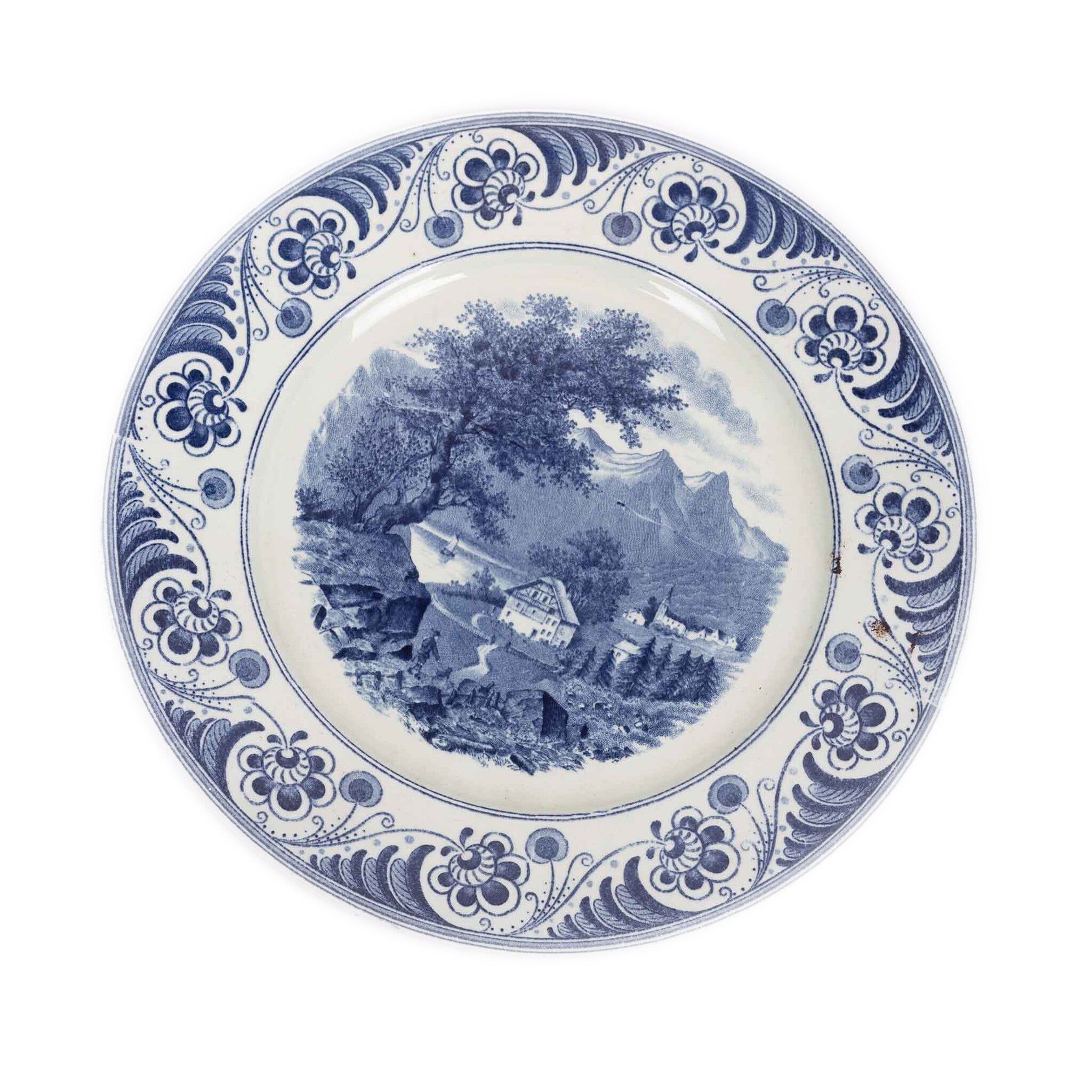 Twee delftsblauwe wandborden, 20e eeuw-zoom-8