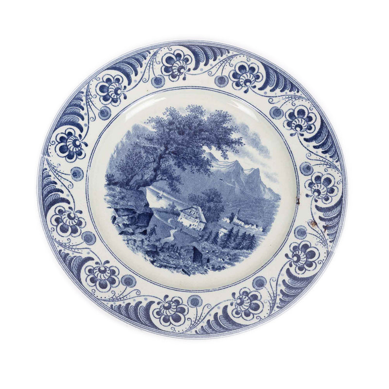 Twee delftsblauwe wandborden, 20e eeuw-zoom-