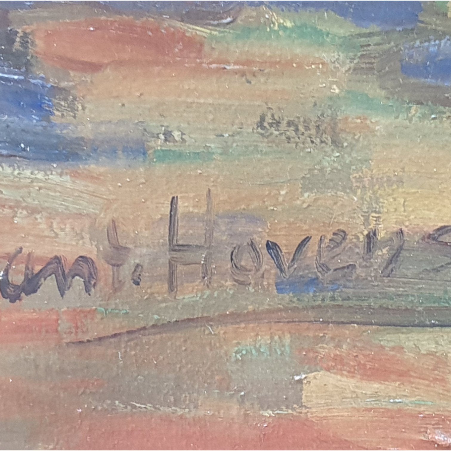 An(toon) Jacobus Hovens, 'Vijverlandschap', ca 1940-1950-3