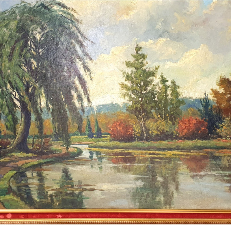 An(toon) Jacobus Hovens, 'Vijverlandschap', ca 1940-1950-zoom-