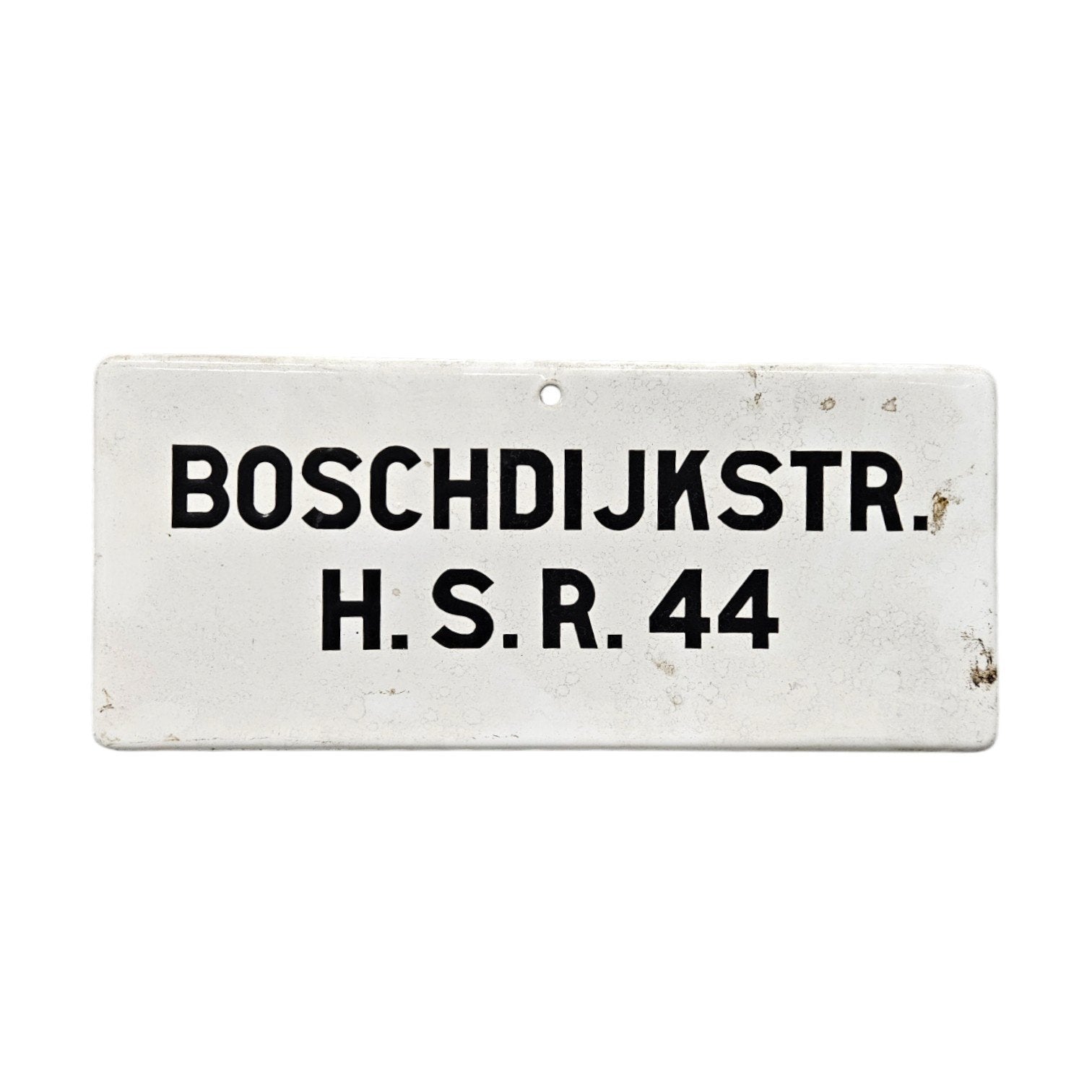 Emaille bord 'Boschdijkstr. H.S.R. 44', eerste helft 20e eeuw-1